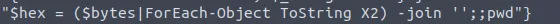 hex encoding used in exfiltration command
