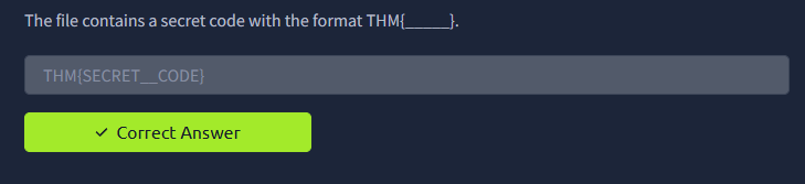 Secret.txt contents on Pastebin showing THM flag value