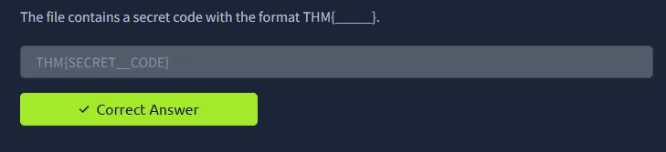 Secret.txt contents on Pastebin showing THM flag value