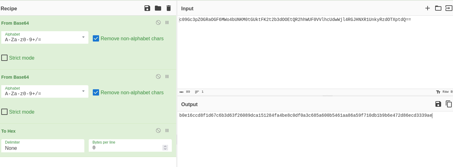 First decryption step — reversing the outer layer