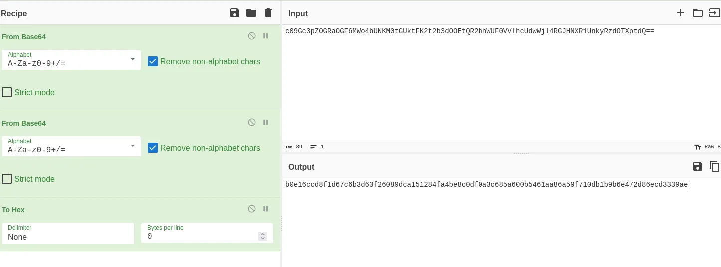 First decryption step — reversing the outer layer