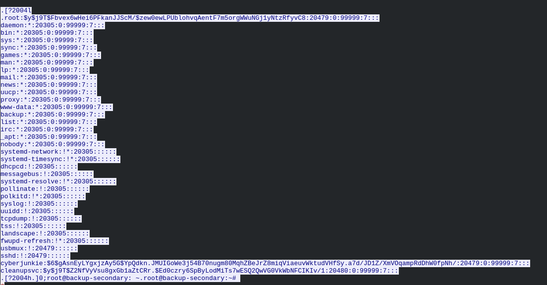 TCP stream showing passwords being read