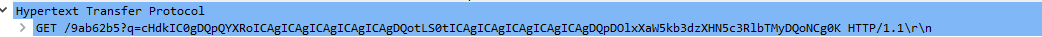 C2 GET request to /9ab62b5 with Base64-encoded q= parameter